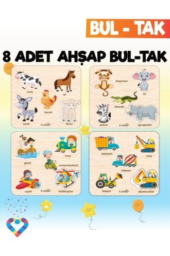 esatoys Eğitici 8 Adet Mega Set Bul-Tak Oyuncak
