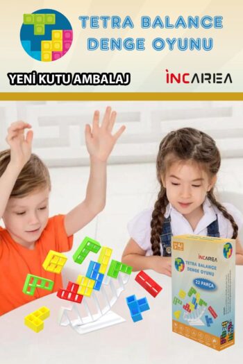 İNCAREA Tetra Balance / Tetra Kule Denge Oyuncağı Eğitici Kutu Oyuncak Tetris Kule Tetra Tower