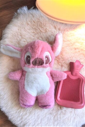PoppyPlays Pembe Stitch Sıcak Su Torbası Peluş - Sıcaklığın Sevimliliği, Sevgililer Günü ve Yılbaşı hediyesi