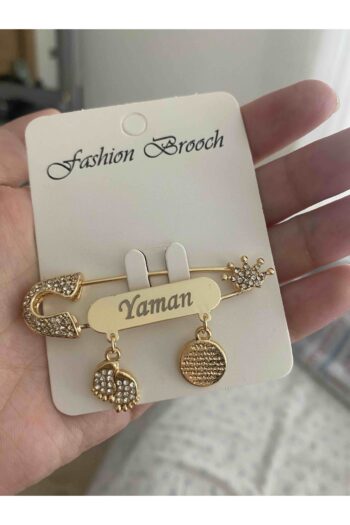 Sahi Aksesuar 14 Ayar Altın Kaplama Beyaz Taşlı Isimli Bebek Yaka Iğnesi Bkı049