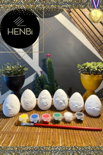 HENBi Yumurta Boyama Taş Boyama Seti Paskalya Yumurtası Egg Coloring Taş Boyama Çocuk El Becerisi gelişimi