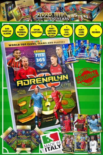TOYFEST Panini Adrenalyn Fifa 365 - 2025 Tcg Mega Başlangıç Paketi Futbolcu Kartları Dergi Albümü