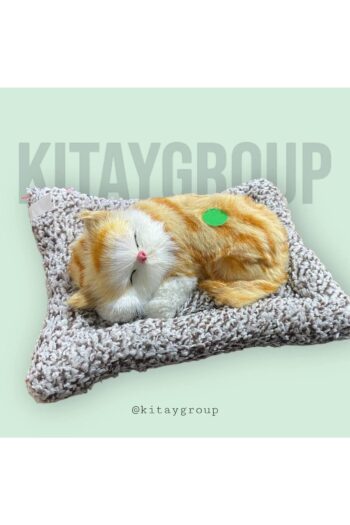 KıtayGroup Peluş Kedi Minderde Uyuyan Ses Çıkaran Sevimli Kedi