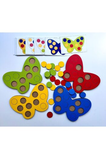 WoodStory Eğitici Ahşap Kelebek Oyunu Montessori Çocuklar İçin Zeka Geliştirme