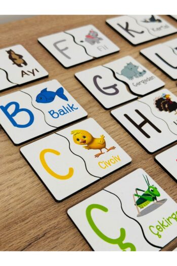 Karter İnovasyon Alfabe Esleme Kartlari Hayvan Esleme Kartlari Puzzle Yapboz Takcikar