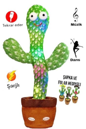 Luzay Konuşan Dans Eden, Müzikli Işıklı Saksı Kaktüs Peluş Oyuncak