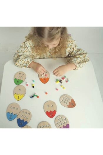 MartinaCole Ponponlu Yumurta Sayı Ve Değerlerini Öğreniyorum Ahşap Montessori Puzzle