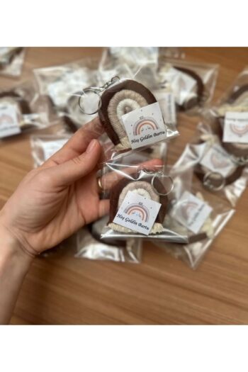 MAMORİ Makrome Gökkuşağı Anahtarlık Doğumgünü Süsü 20 Adet