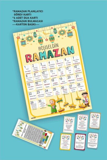 Genel Markalar Çocuklara Özel Ramazan Etkinlik Ve Dua Kartları Hoşgeldin Ramazan Planlayıcı Set