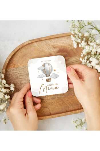 arslart 50 Adet Kişiye Özel Bebek Hediyelik Hoş Geldin Ahşap Bardak Altlığı (10x10 cm)