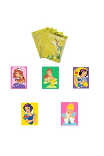 Red Castle Disney Prenses, 5 Adet Büyük Boy A4, Kız Çocuk Kum Boyama Kartı Seti-Red Castle KB-D-054