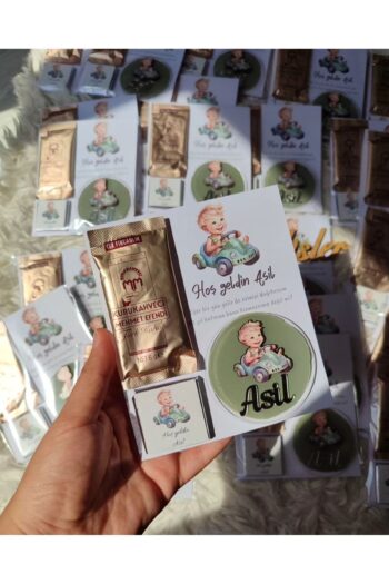 Sevdalı işler Bebek Doğum Hediyelik Magnet Kahve ve Çikolata Set (10 Adet)