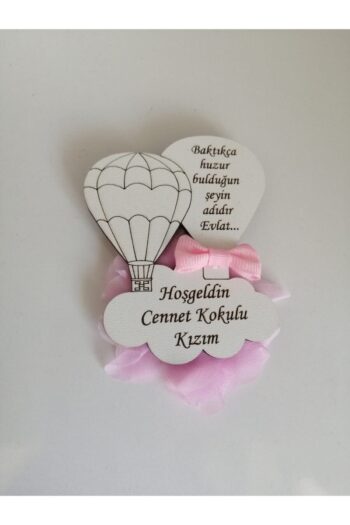 NATSA Kız Bebek Magneti Hediyelik Bebek Doğum Doğum Günü Magneti Beyaz Ahşap 20 Adet