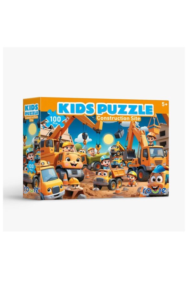 ROUTE 100 Parça Construction Site Çocuk Puzzle 34 X 48 CM