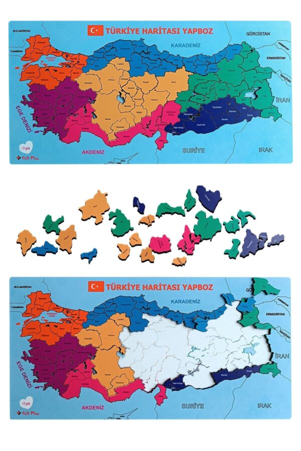 gift plus Türkiye Haritası Yapboz Puzzle Eğitici Oyuncak