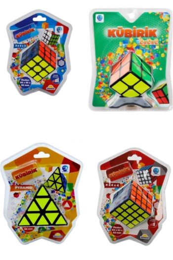 Sunman Oyuncak Sunman Zeka Küpleri 4x4x4 3x3x3 2x2x Üçgen Piramit Zeka Küpü Dörtlü Set Bir Arada