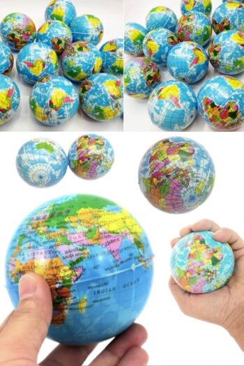 Utelips Stres Azaltıcı Yumuşak Top Dünya Haritası Köpük Atlas Küre Palm Ball Planet Dünya Stres Yardım Topu