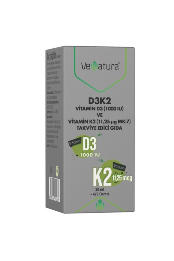 Venatura D3k2 Vitamin D3 Ve K2 (11,25 MCG MK-7) Damla 20 ml