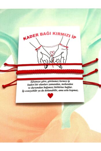 Farah Butik Unisex Kader Bağı Kırmızı Ip- 2'li Makrome Detaylı-şans Bilekliği-çift Bilekliği