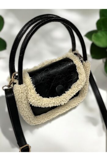 Katusa Kadın siyah  peluş detaylı tasarım baget çanta