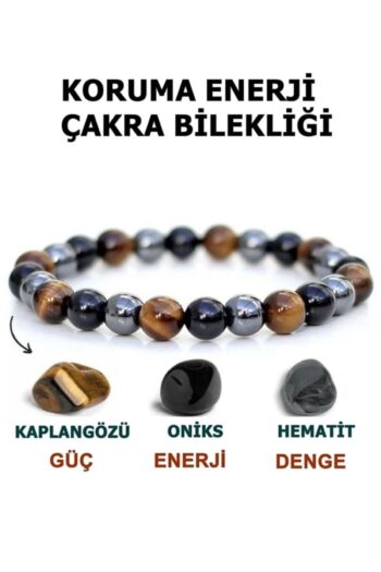 Mystic Energy Doğal Taş Koruma Enerji Çakra Bilekliği |kaplan Gözü (KAPLANGÖZÜ)-hematit-oniks |hediyelik Doğaltaş