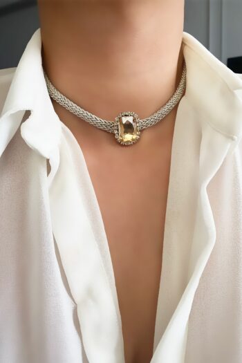 Liveyn Design Kristal Taşlı Choker Kolye