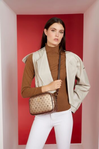 Pierre Cardin Altın Monogram Kadın Omuz Çantası 05PO22Y1538