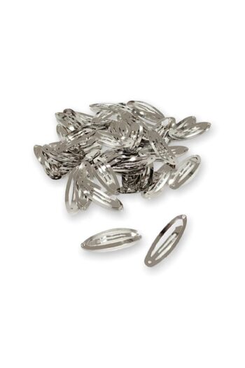 Flea Market 5 Cm Gümüş Klipsli Çıt Çıt Toka Aparatı - Metal Çıt Çıt Toka Aparatı - 40 Adet