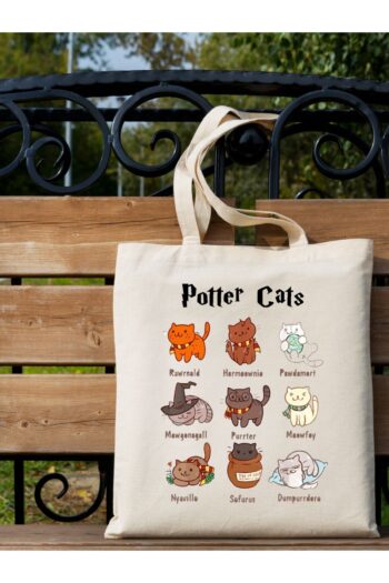 Cemira Potter Cats Harry Tasarım Ham Bez Tote Bag Çanta