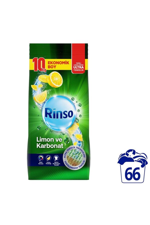 Rinso Toz Çamaşır Deterjanı Renkliler Ve Beyazlar Için Limon Ve Karbonat 10 Kg X1