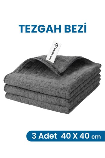 Pella Shoppy.com 3'lü Mikrofiber Araba, Cam, Mutfak Temizlik Bezi, Gri (40 CM X 40 CM)