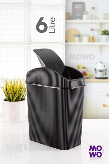 Mowo Home Stilo 6 Lt Çöp Kovası Siyah, Mutfak, Banyo, Tuvalet Çöp Kutusu