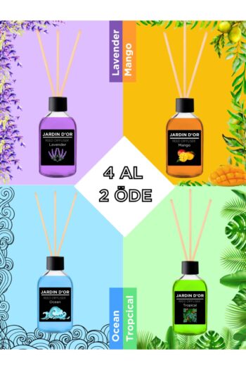 JARDIN D'OR 4'lü Çubuklu Oda Kokusu Seti - Avantajlı Paket (LAVANTA-MANGO-TROPIKAL-OKYANUS) Reed Dıffuser