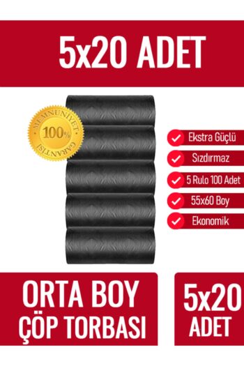 naft Çöp Torbası Orta Boy 20’li 5 Rulo Kalın 55x60 Çöp Poşeti