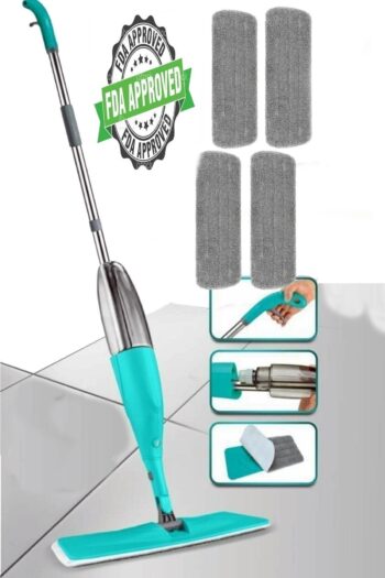 Havana 360 Derece Dönen Su Püskürtmeli Sprey Mop Paspas Yedek 4 Mikrofiber Bez