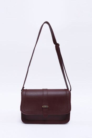 Shaka Bordo Shk127 Suni Deri İç Fermuar Cepli Çıtçıt Kapamalı El,Kol ve Omuz Çantası U:17 E:22 G:7 cm