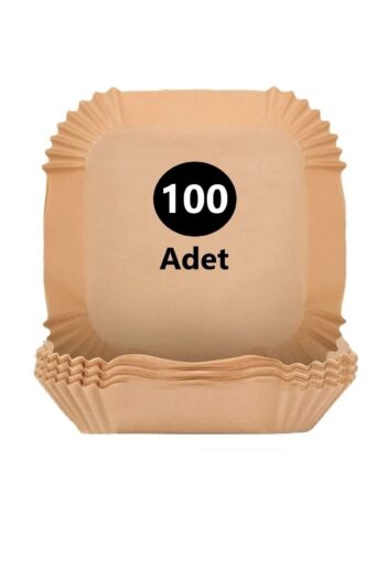 AYGÖREN HOME 100 Adet Airfryer Pişirme Kağıdı Kare Tabak Model Yağlı Kağıt