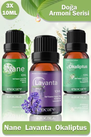 exocare Lavanta, Nane, Okaliptus Esansiyel Buhurdanlık Difüzör Yağı,oda banyo ve dolap parfümü,Kokus 10ml