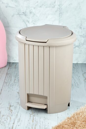Tuffex Exclusive Kalite Bas Aç Mekanizmalı Banyo ve Mutfak Pedallı Çöp Kovası - Latte