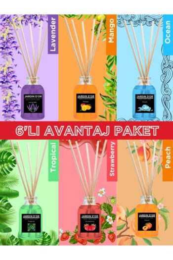 JARDIN D'OR 6'LI AVANTAJ PAKET ÇUBUKLU ODA KOKUSU (LAVENDER-OCEAN-MANGO-TROPICAL-STRAWBERRY-PEACH)