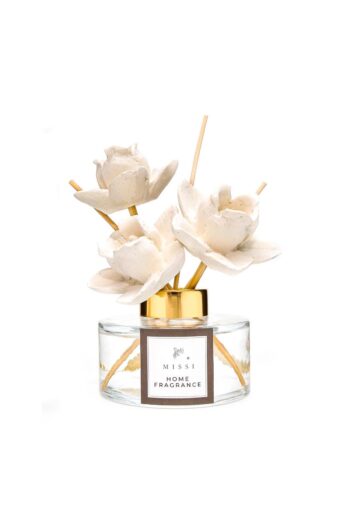 Missi 150 cc Seramik Gül Taşlı Bambu Çubuklu White Jasmine Oda Kokusu