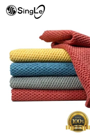 Single (5 Adet) Mutfak Temizlik Bezi 30*30 Cm Leke Tutmaz Koku Yapmaz Kadife Mutfak Havlusu Bulaşık Bezi