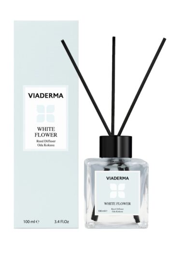 Viaderma Kare Şişe Beyaz Çiçek Esansı Bambu Çubuklu Oda Kokusu 100 ml