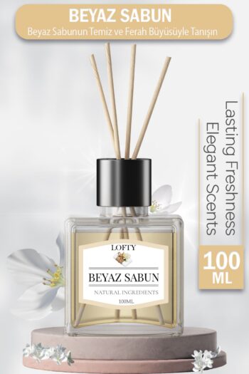 Lofty Beyaz sabun Çubuklu Oda Kokusu Uçucu Yağ Reed Diffuser Banyo Yatak Odası Mutfak Ferah Koku 100ml