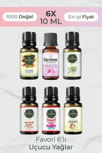 Gardone Favori 6'lı Set Esansiyel Uçucu Yağ Aromaterapi Difizör Esansı Hava Nemlendirici Oda Kokusu 6x10ml