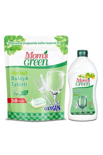 Mom's Green 2'li Set - 50'li Ekolojik Bulaşık Makinesi Tableti Ve Bitkisel Bulaşık Parlatıcı 500 ml