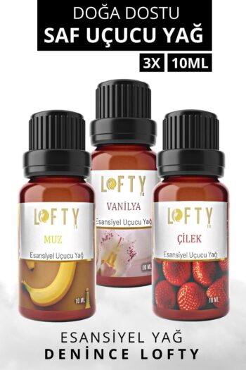 Lofty Çilek, Muz, Vanilya Uçucu Yağ Buhurdanlık Esansı Oda Kokusu Esansiyel Yağ Buhur Yağı 10ml