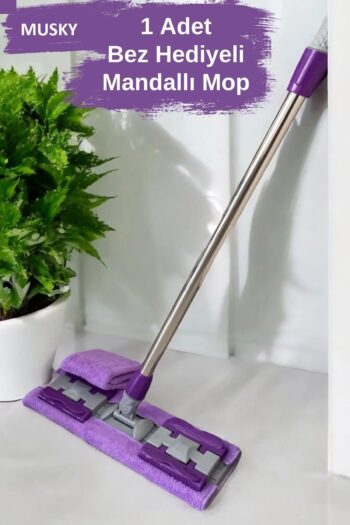 MUSKY Yer Mopu Fayans Duvar Yüzey Temizlik Mikrofiber Mandallı Mop Temizlik Seti - Kova Mop Seti