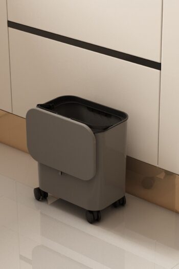 ARNİLLO 15 Litre Tekerlekli Fonksiyonel Kapaklı Banyo Ve Mutfak Çöp Kovası