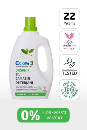 Ecos3 Organik Çamaşır Deterjanı, Vegan Sertifikalı, Bitkisel, Extra Konsantre, 22 Yıkama, 750 ml
